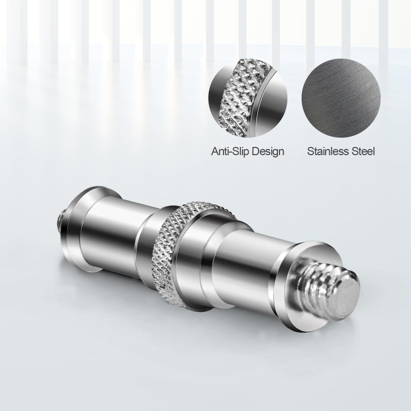 Wellmaking 3 Pieces Standard 1/4 to 3/8 inch Metal Male Convertor Threaded Screw Adapter Spigot Stud for Studio Light Stand, Hotshoe/Coldshoe Adapter, Ball Head, Wireless Flash Receiver, Trigger - Image 4